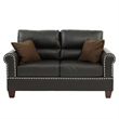 Poundex Furniture 2 Piece Faux Leather Sofa and Loveseat Set in Espresso Color