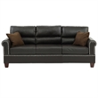 Poundex Furniture 2 Piece Faux Leather Sofa and Loveseat Set in Espresso Color