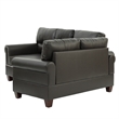 Poundex Furniture 2 Piece Faux Leather Sofa and Loveseat Set in Espresso Color