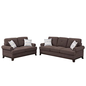 poundex furniture 2 piece chenille sofa and loveseat set