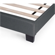Poundex Twin Burlap Fabric Upholstered Bed Frame with Slats in Charcoal