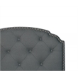 Poundex Twin Burlap Fabric Upholstered Bed Frame with Slats in Charcoal