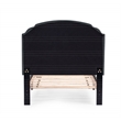 Poundex Twin Burlap Fabric Upholstered Bed Frame with Slats in Charcoal