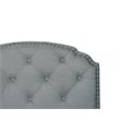 Poundex Twin Burlap Fabric Upholstered Bed Frame with Slats in Light Gray