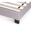 Poundex Twin Burlap Fabric Upholstered Bed Frame with Slats in Light Brown