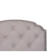 Poundex Twin Burlap Fabric Upholstered Bed Frame with Slats in Light Brown