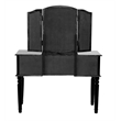 Poundex Furniture Wood Vanity Set with Mirror and Stool in Black Color