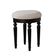 Poundex Furniture Wood Vanity Set with Mirror and Stool in Black Color