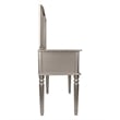 Poundex Furniture Wood Vanity Set with Mirror and Stool Silver Color