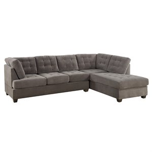 poundex furniture 2 piece fabric reversible sectional sofa set