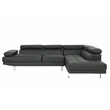 Poundex Furniture 2 Piece Faux Leather Sectional Sofa Set in Black