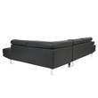 Poundex Furniture 2 Piece Faux Leather Sectional Sofa Set in Black