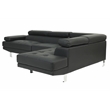 Poundex Furniture 2 Piece Faux Leather Sectional Sofa Set in Black