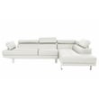 Poundex Furniture 2 Piece Faux Leather Sectional Sofa Set in White