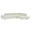 Poundex Furniture 2 Piece Faux Leather Sectional Sofa Set in White