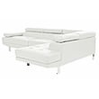 Poundex Furniture 2 Piece Faux Leather Sectional Sofa Set in White