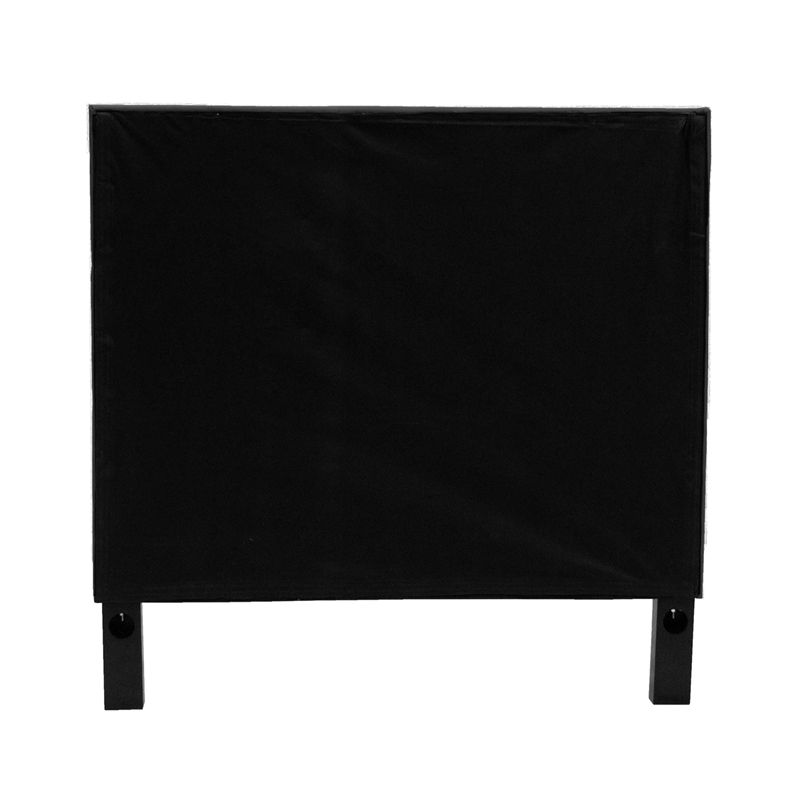 Poundex Furniture Twin Upholstered Bed Frame with Slats in Black Faux Leather