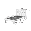 Poundex Furniture Twin Upholstered Bed Frame with Slats in Black Faux Leather