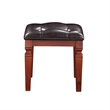 Poundex Wooden Makeup Vanity Set with Lift-up Mirror and Stool - Cherry