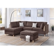 Poundex Furniture Chenille 3-Pc Sectional in Chocolate Color