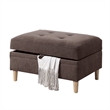 Poundex Furniture Chenille 3-Pc Sectional in Chocolate Color