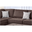 Poundex Furniture Chenille 3-Pc Sectional in Chocolate Color