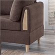 Poundex Furniture Chenille 3-Pc Sectional in Chocolate Color