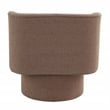 Poundex Round Base Swivel Fabric Accent Chair in Light Coffee color