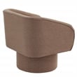 Poundex Round Base Swivel Fabric Accent Chair in Light Coffee color