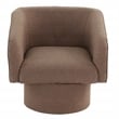 Poundex Round Base Swivel Fabric Accent Chair in Light Coffee color