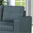 Poundex Furniture Polyfiber Fabric Convertible Sofa in Blue Grey