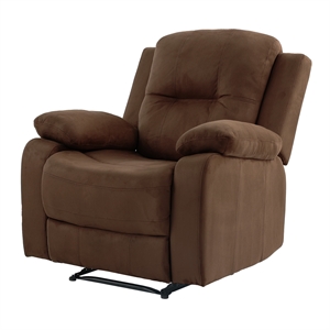 poundex   furniture   microfiber   recliner   in   chocolate