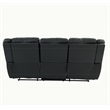 Poundex Furniture 3 Seater Manual Bonded Leather Sofa in Black