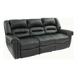 Poundex Furniture 3 Seater Manual Bonded Leather Sofa in Black