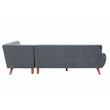 Poundex 2-Piece Velvet Sectional Sofa with Curved Armrest in Dark Gray