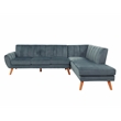 Poundex 2-Piece Velvet Sectional Sofa with Curved Armrest in Dark Gray