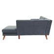 Poundex 2-Piece Velvet Sectional Sofa with Curved Armrest in Dark Gray
