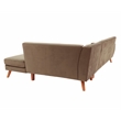 Poundex 2-Piece Velvet Sectional Sofa with Curved Armrest in Light Brown