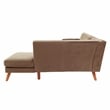 Poundex 2-Piece Velvet Sectional Sofa with Curved Armrest in Light Brown