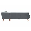 Poundex 2-Piece Upholstered Velvet Sectional Sofa in Dark Gray