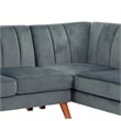 Poundex 2-Piece Upholstered Velvet Sectional Sofa in Dark Gray
