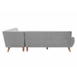Poundex 2-Piece Upholstered Velvet Sectional Sofa in Light Gray