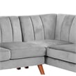 Poundex 2-Piece Upholstered Velvet Sectional Sofa in Light Gray