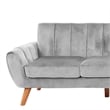 Poundex 2-Piece Upholstered Velvet Sectional Sofa in Light Gray