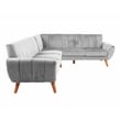 Poundex 2-Piece Upholstered Velvet Sectional Sofa in Light Gray