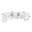 Poundex 2-Piece Upholstered Velvet Sectional Sofa in Light Gray