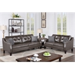 Poundex  Furniture  Gel  Leatherette Two  Piece  Sofa in Gray