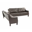 Poundex  Furniture  Gel  Leatherette Two  Piece  Sofa in Gray