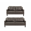 Poundex  Furniture  Gel  Leatherette Two  Piece  Sofa in Gray