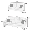 Poundex  Furniture  Gel  Leatherette Two  Piece  Sofa in Gray